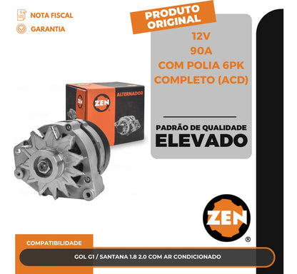 Alternador Gol G1 / Santana 1.8 2.0 Com Ar Condicionado 12v