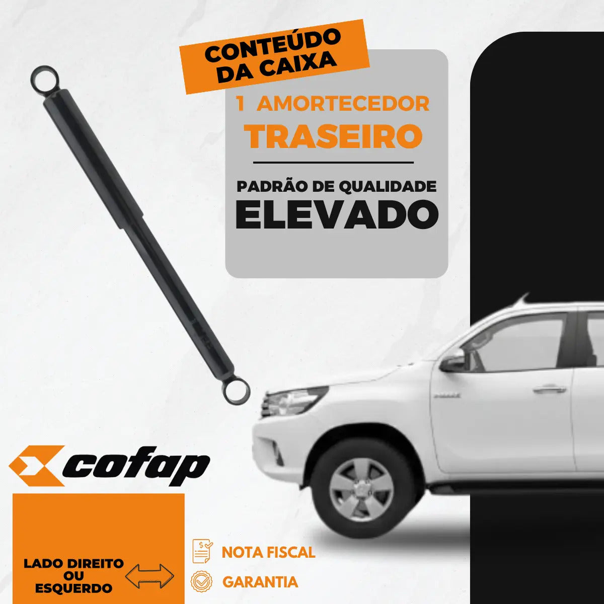 Amortecedor Traseiro Cofap Turbogás Toyota Hilux Picape