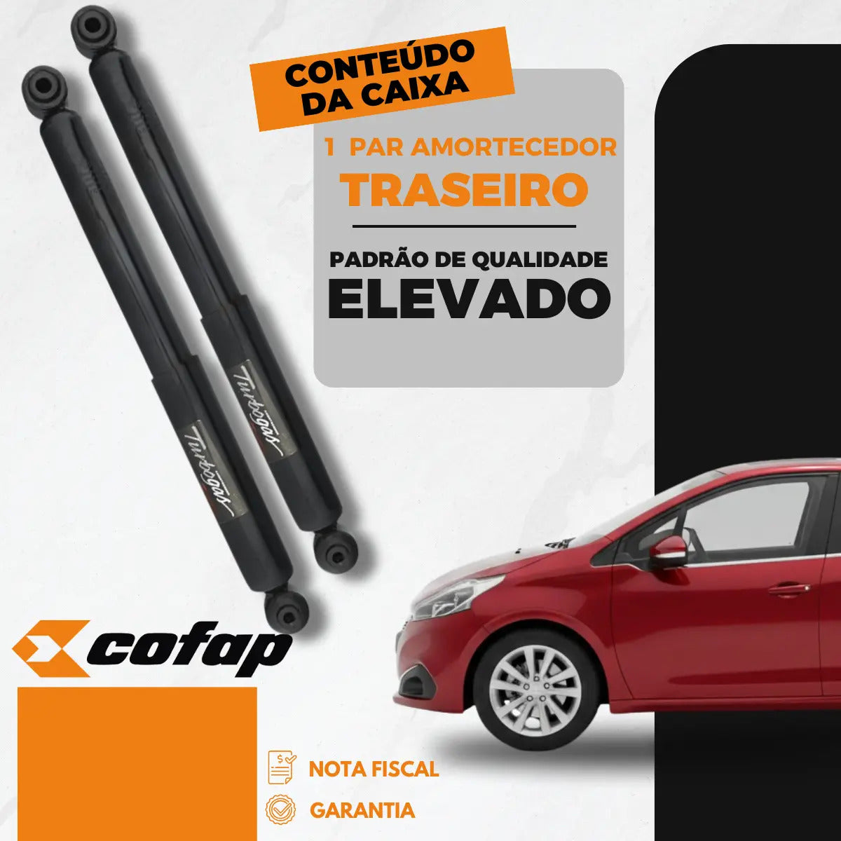 Par Amortecedor Traseiro Original Cofap Peugeot 208 2008