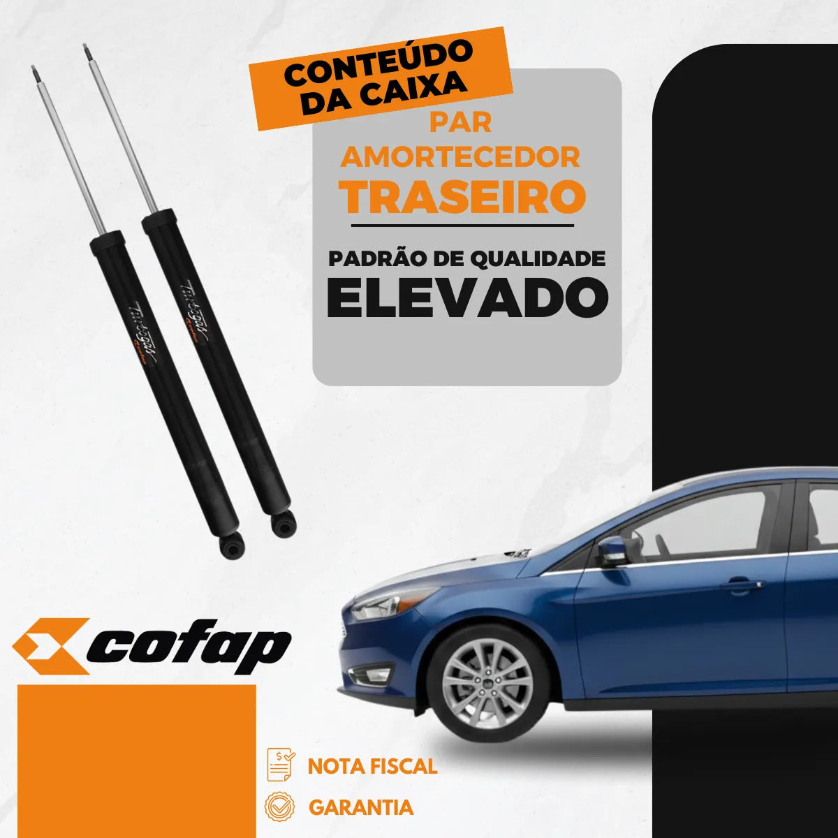 Par Amortecedor Traseiro Focus 2.0 2014 2015 Cofap Original