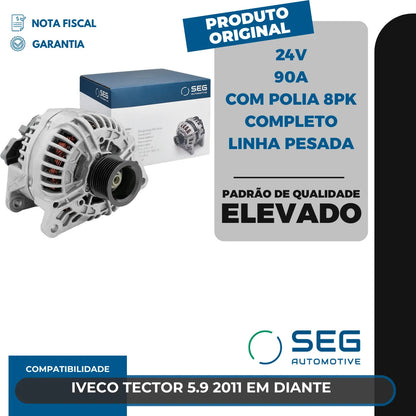 Alternador Tector 5.9 24v 90a Com Polia 8pk