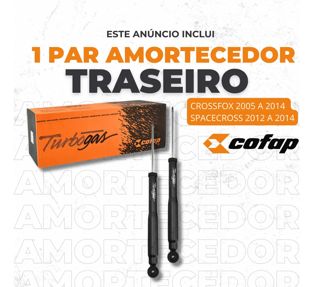 Par Amortecedor Traseiro Crossfox Spacecross 05/14 Cofap