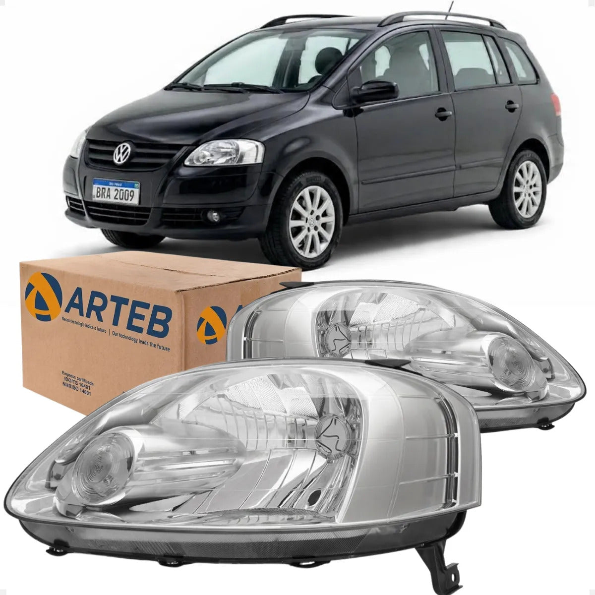 Farol Vw Fox Spacefox 2004 A 2009 Arteb