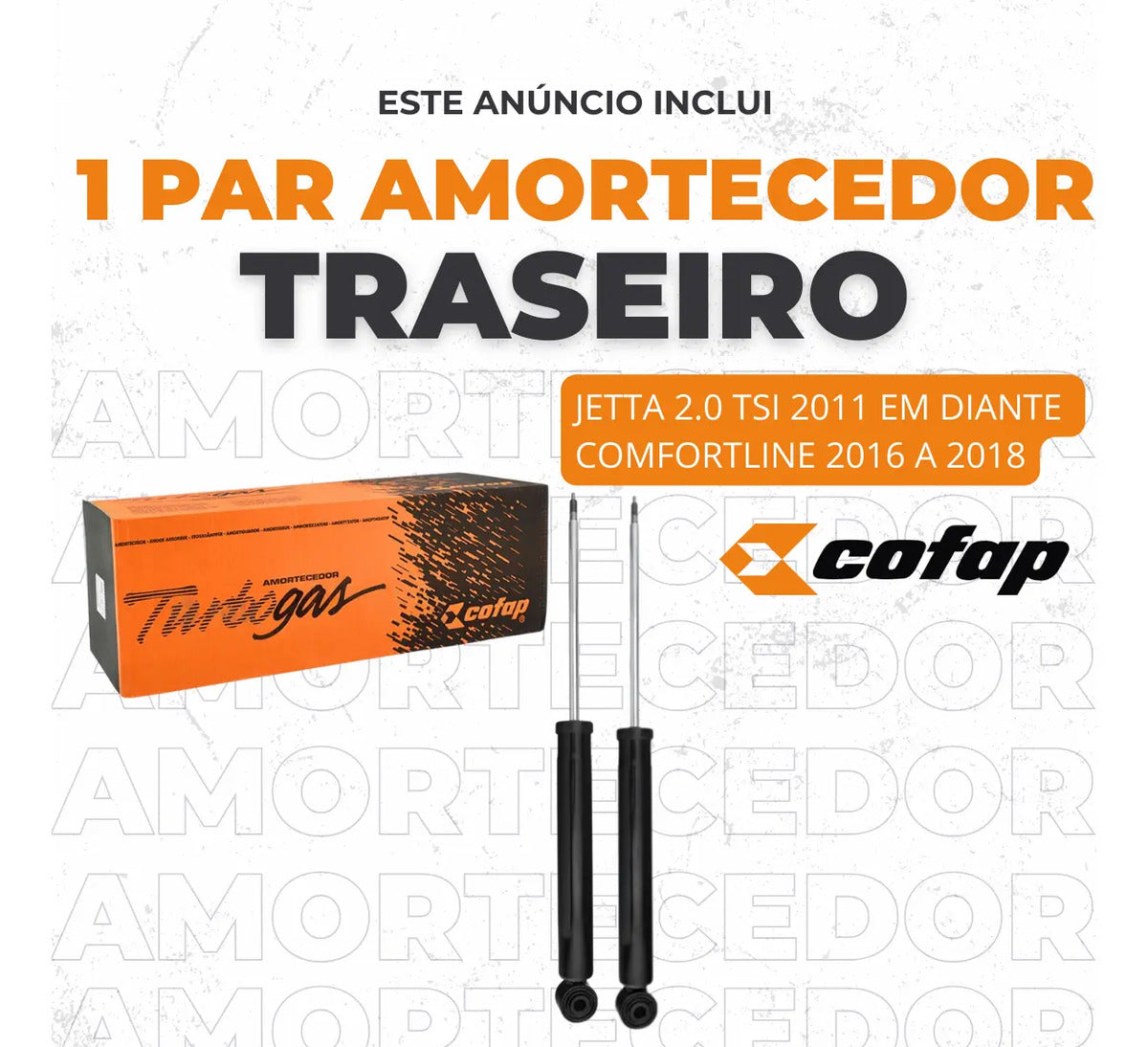 Par Amortecedor Traseiro Volks Jetta 2.0 Tsi 250 11/.. Cofap