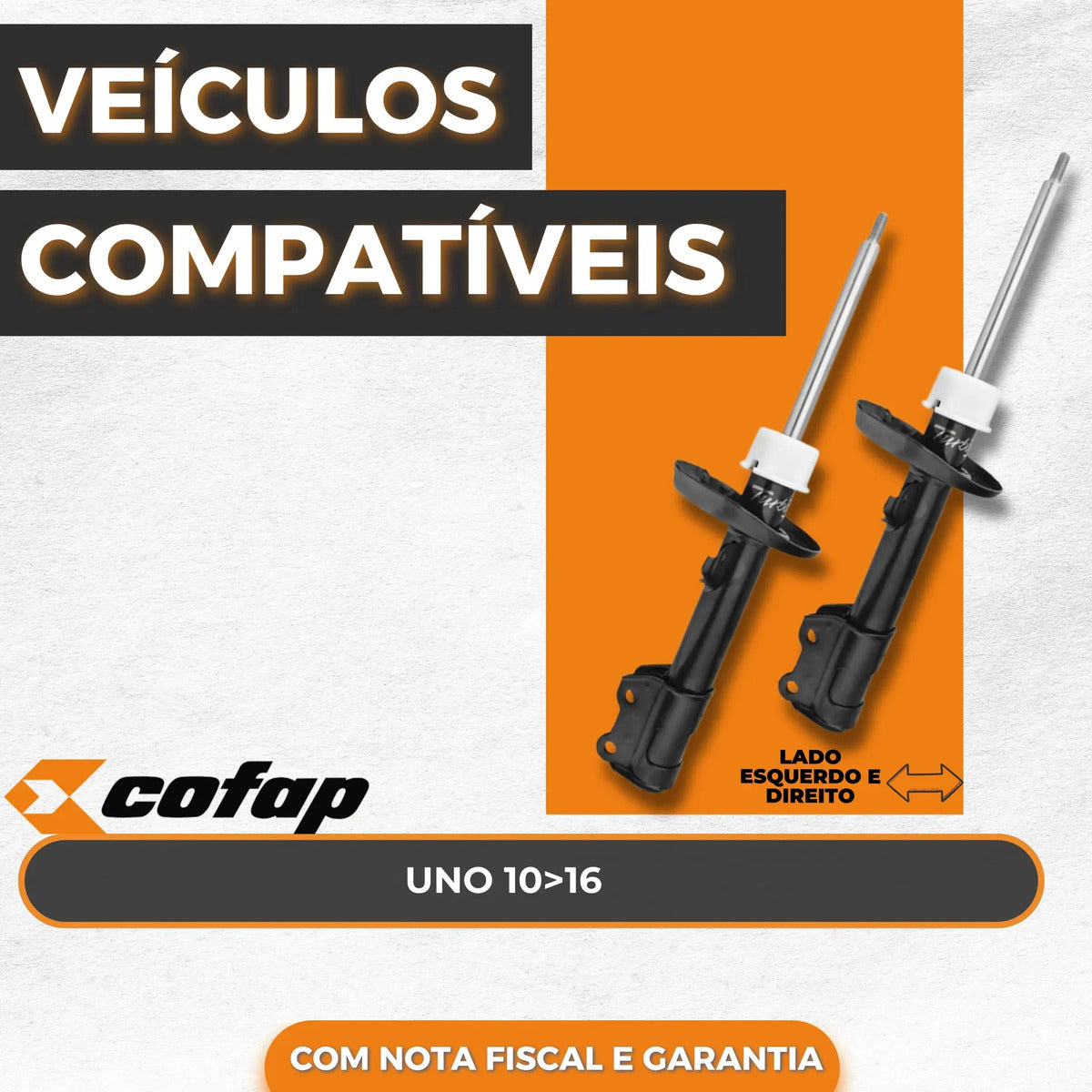 Par Amortecedor Dianteiro Uno 10 - 16 Cofap Gp32826 Gp32827