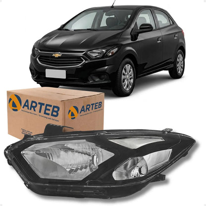Farol Gm Onix E Prisma 2017 2018 2019 Máscara Negra Arteb