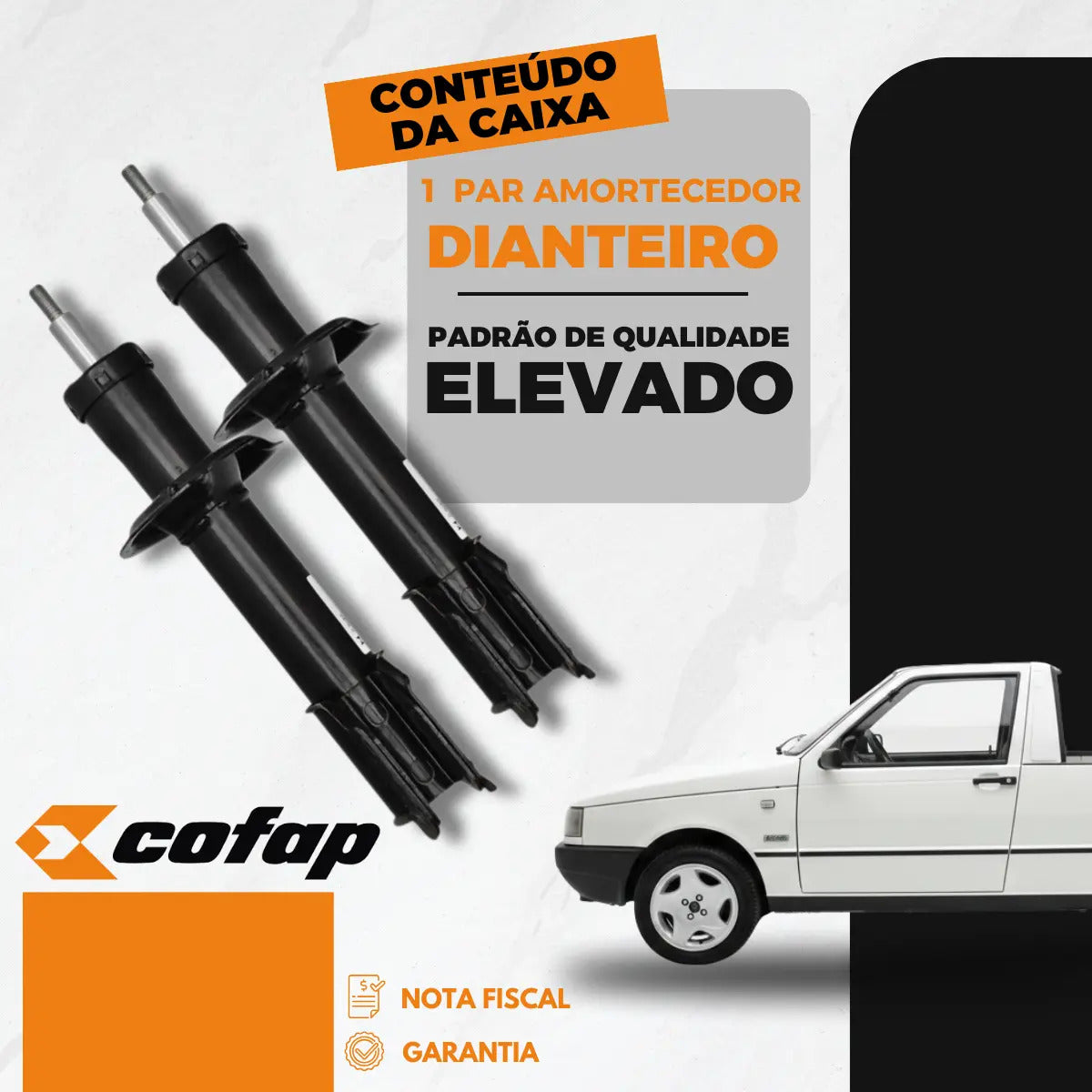 Par Amortecedor Dianteiro Cofap Fiorino Longa 1991 A 2013