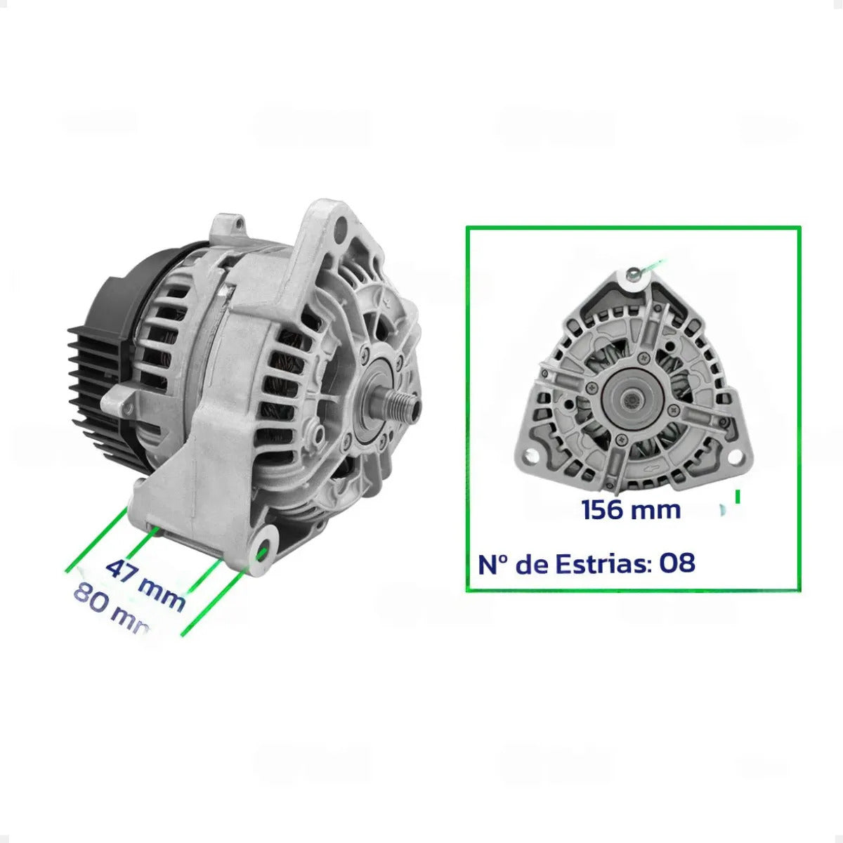 Alternador Mb Ls1938 Actros 24v 80a 1998 A 2005 Sem Polia