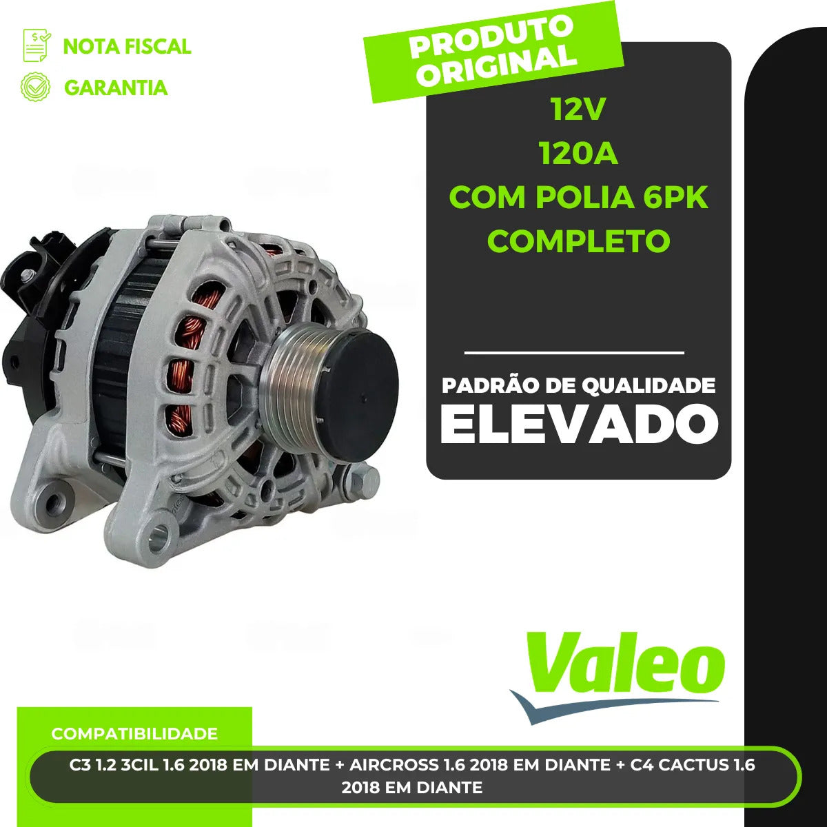 Alternador Peugeot 208 2008 1.6 Após 2018 C3 C4 Aircross