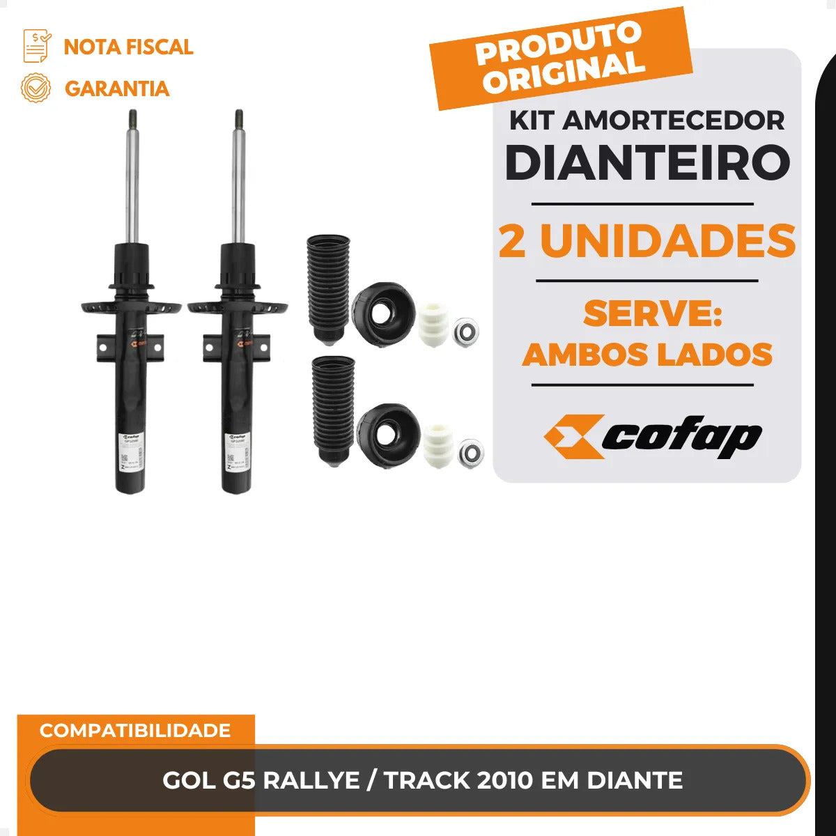 Kit 2 Amortecedor Coxin Dianteiro Gol G5 Rallye Track Cofap