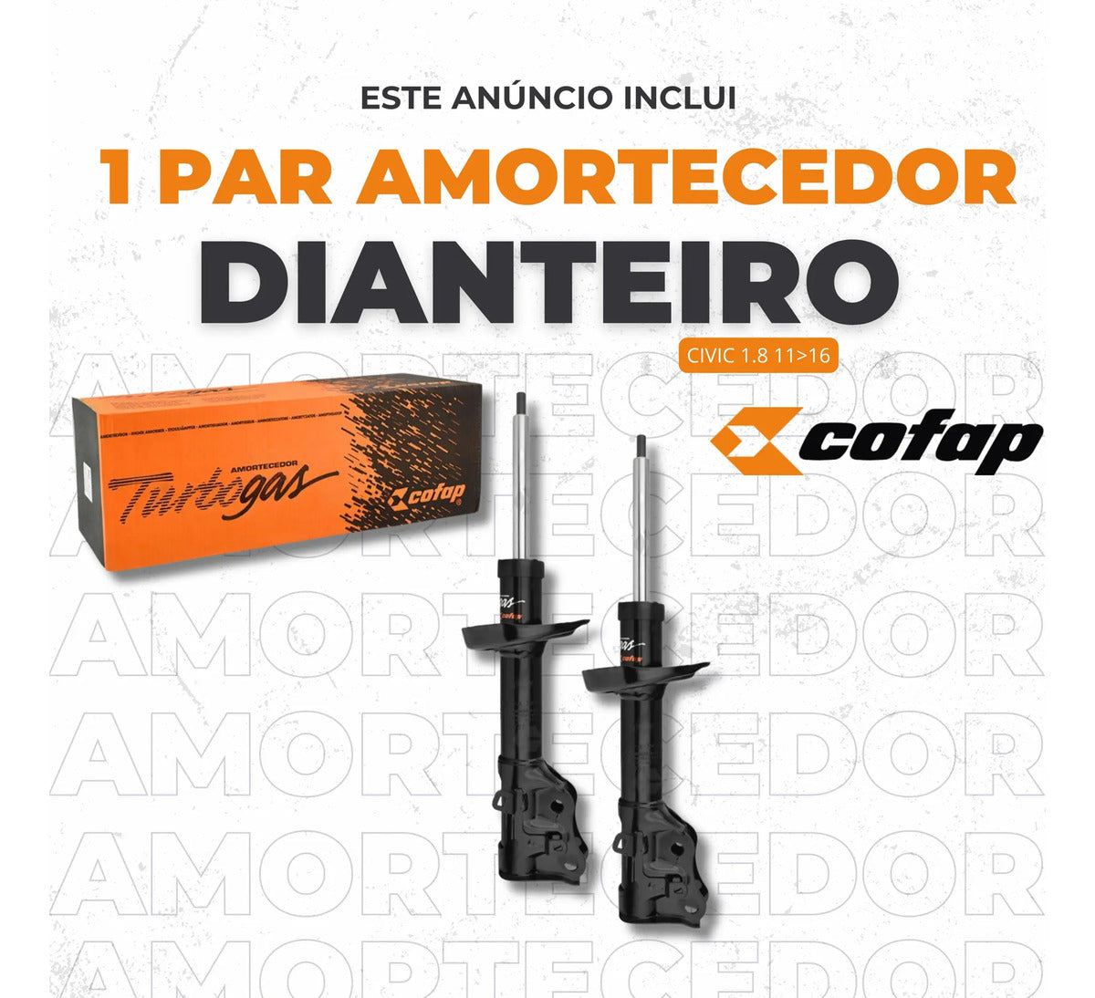 Par Amortecedor Dianteiro 1.8 Civic 2011 A 2016 Cofap