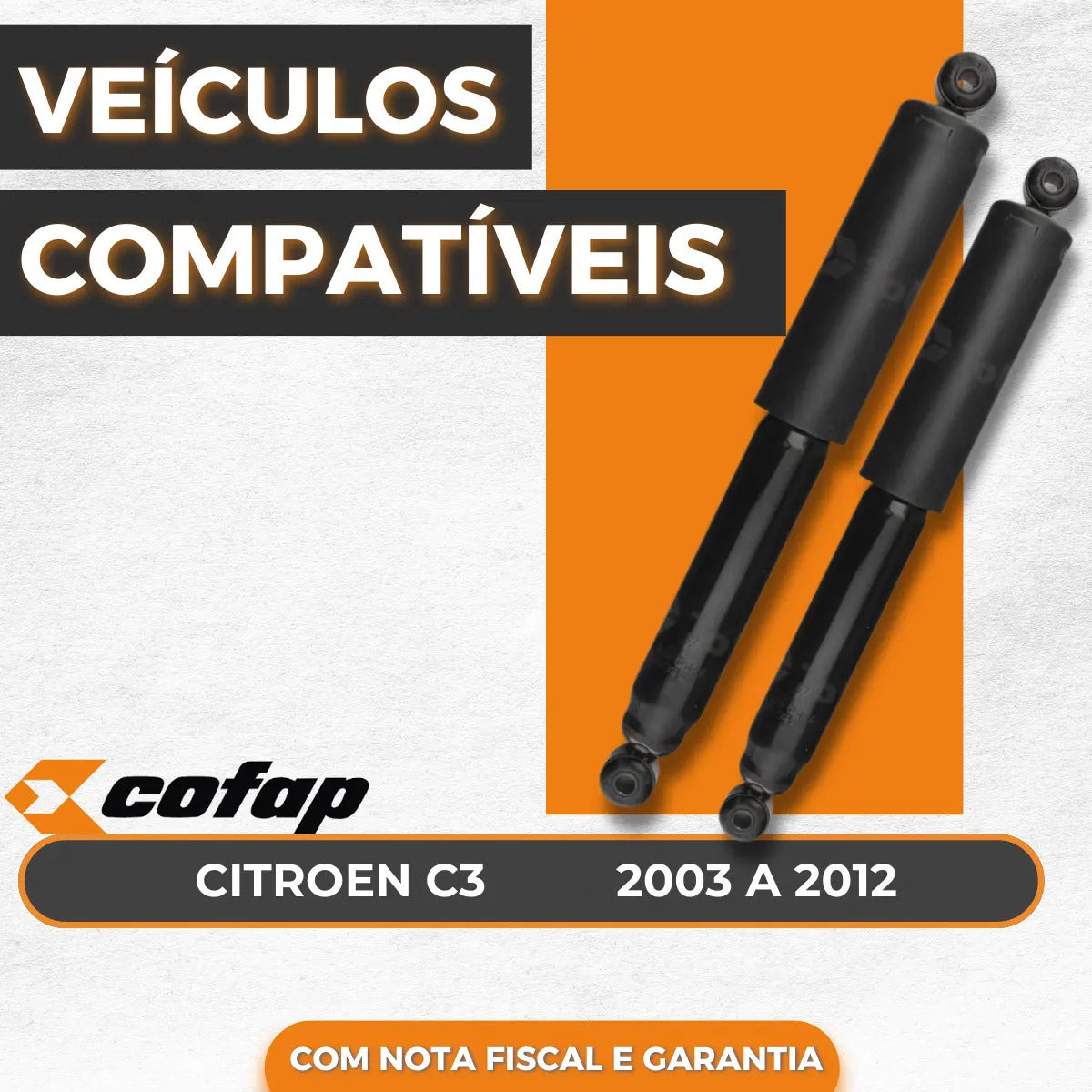 Par Amortecedor Traseiro Citroen C3 2003 A 2012 Origin Cofap