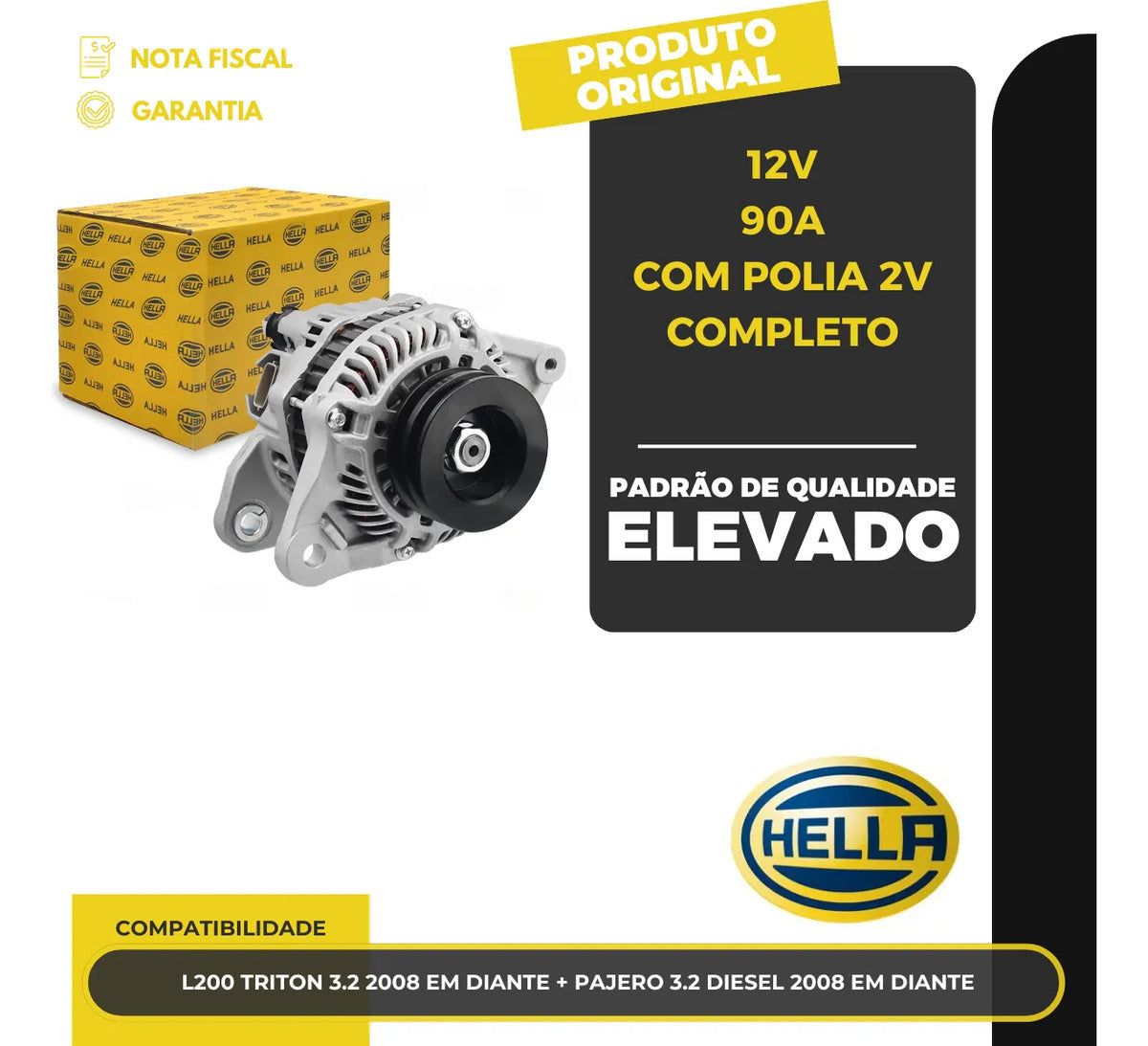 Alternador L200 Triton Pajero 3.2 Diesel 2008 Em Diante
