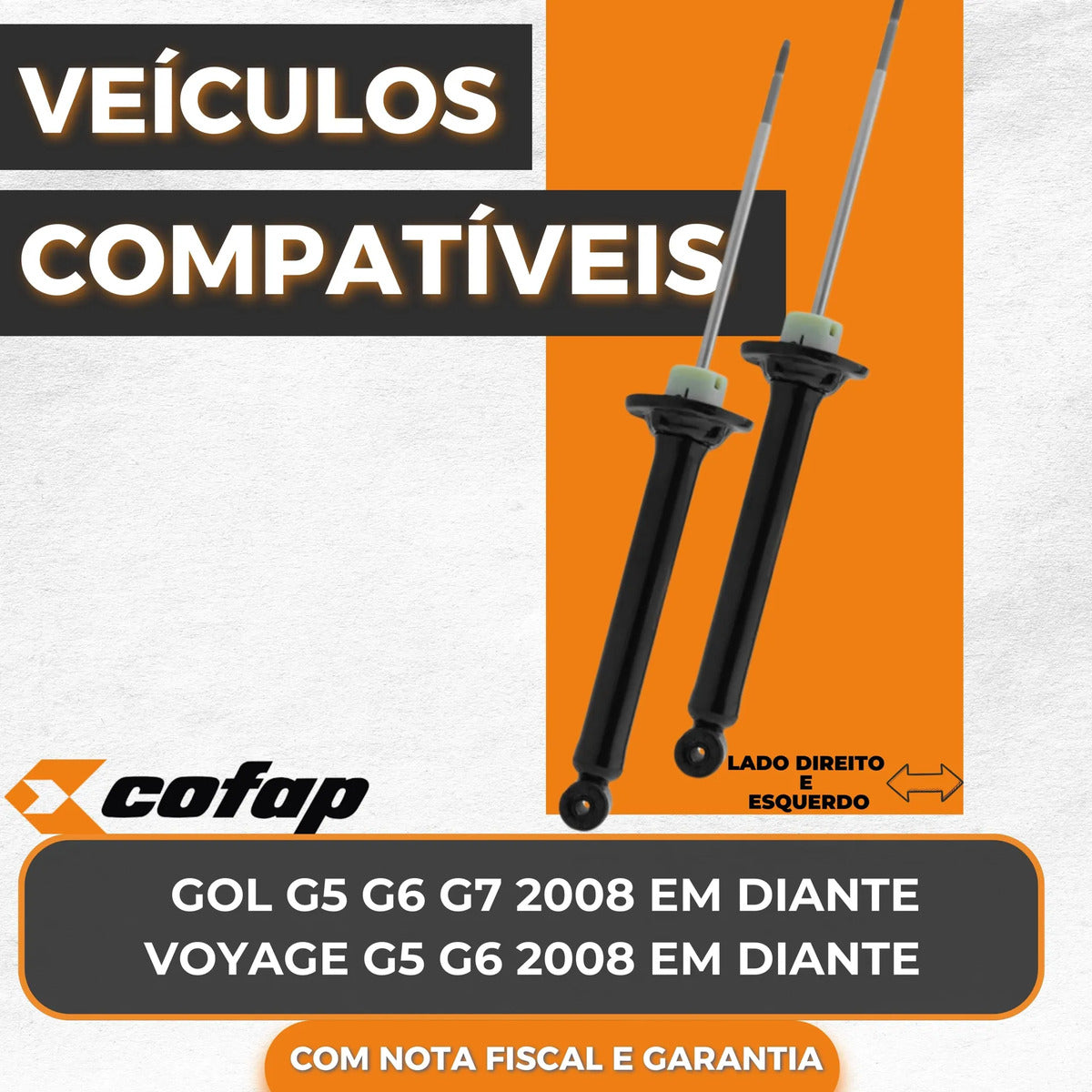 Par Amortecedor Traseiro Cofap Voyage G5 G6 08 Em Diante