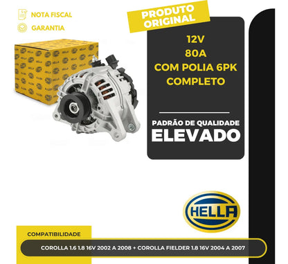 Alternador Corolla Fielder 1.8 16v 2002 A 2008 12v80a6pk