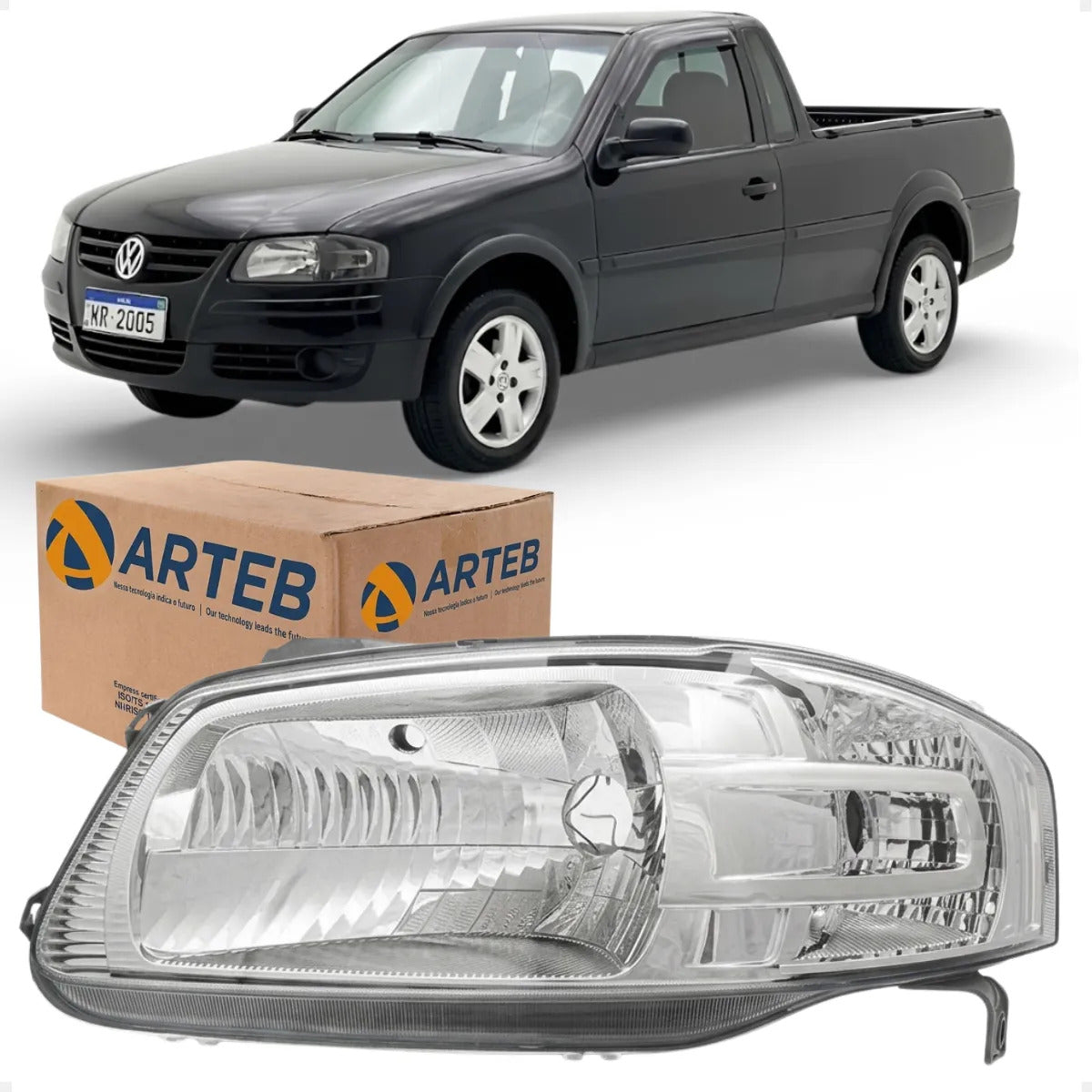 Farol Gol Parati Saveiro G4 2005 A 2014 Máscar Cromada Arteb