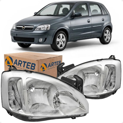 Farol Montana/ Corsa 2002 A 2012 Foco Duplo Pisca Liso Arteb