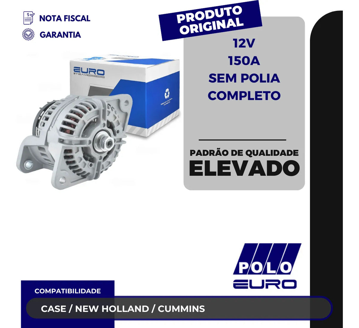 Alternador Case / New Holland / Cummins 12v 150a