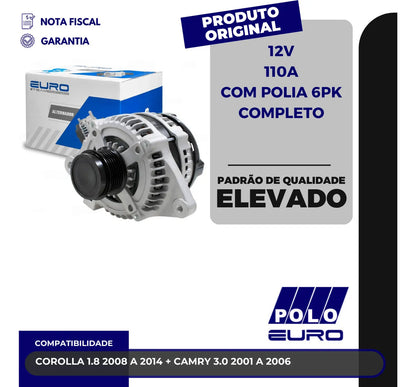 Alternador Toyota Corolla 1.8 De 2008 Até 2014 110a 12v