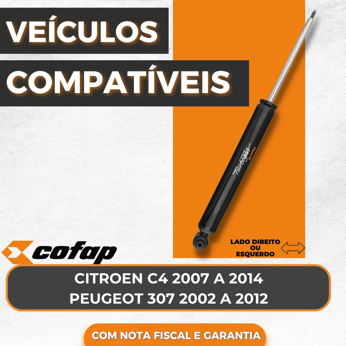 Amortecedor Traseiro Peugeot 307 (todos) Cofap Gl13081