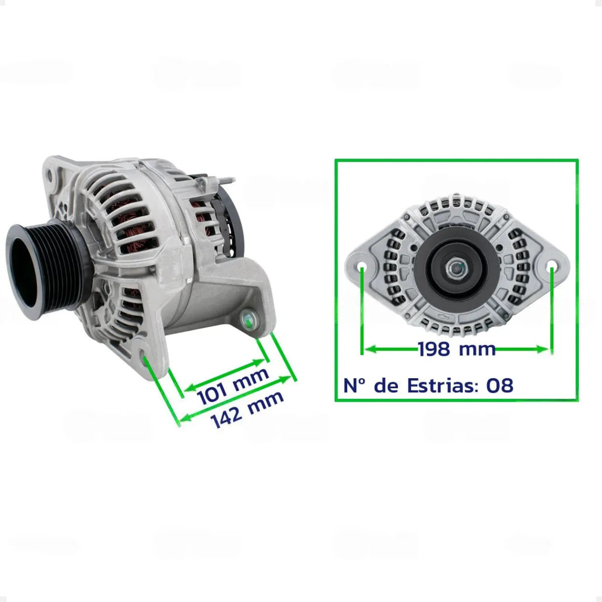 Alternador Volvo Fh Fm 24v 110a 2006 A 2011 Com Polia 8pk