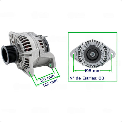 Alternador Volvo Fh Fm 24v 110a 2006 A 2011 Com Polia 8pk