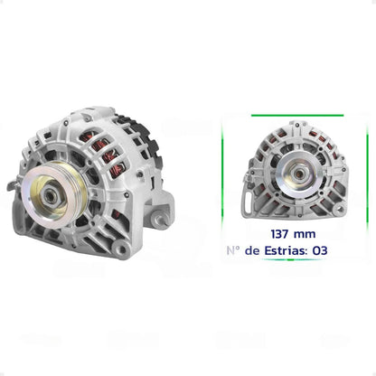 Alternador Clio Sandero Logan 1.0 16v 2000 Em Diante 12v90a