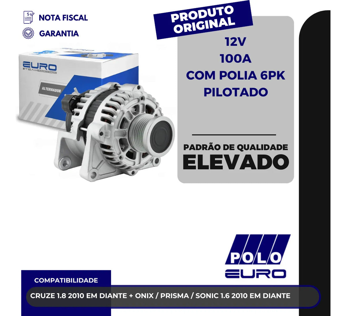 Alternador 100a Cruze Tracker 1.8 16v Sistema Pilotado Euro