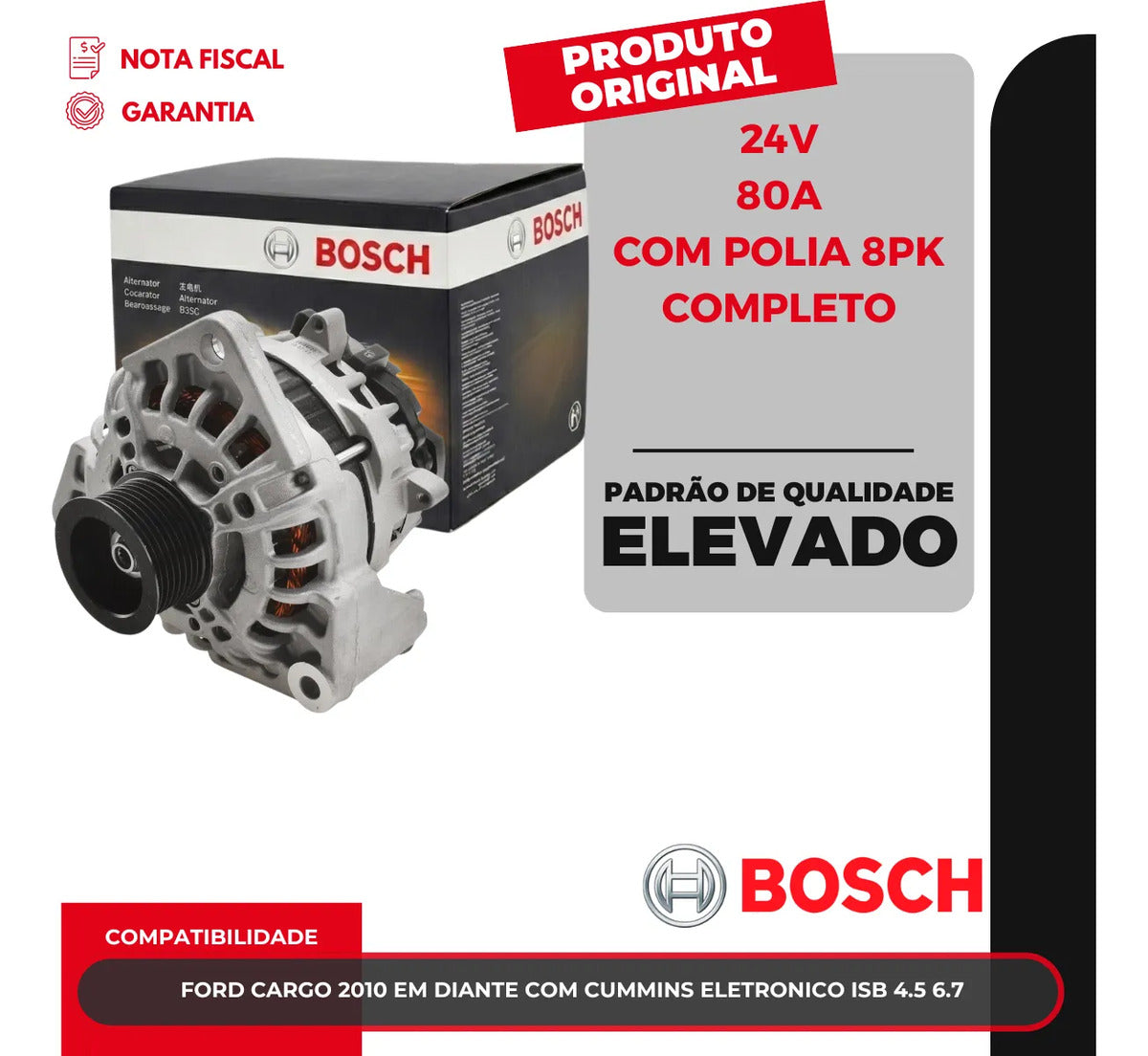 Alternador 1986a01082 Ford Cargo 2010 Em Diante