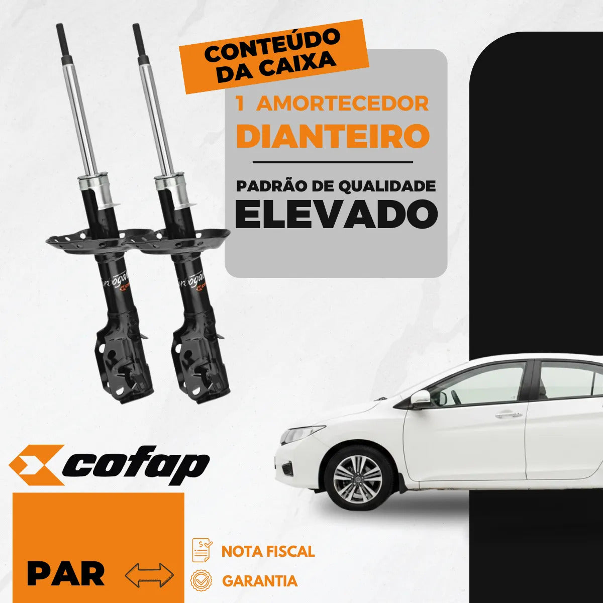 Par Amortecedor Dianteiro City Fit 2014 A 2022 Cofap