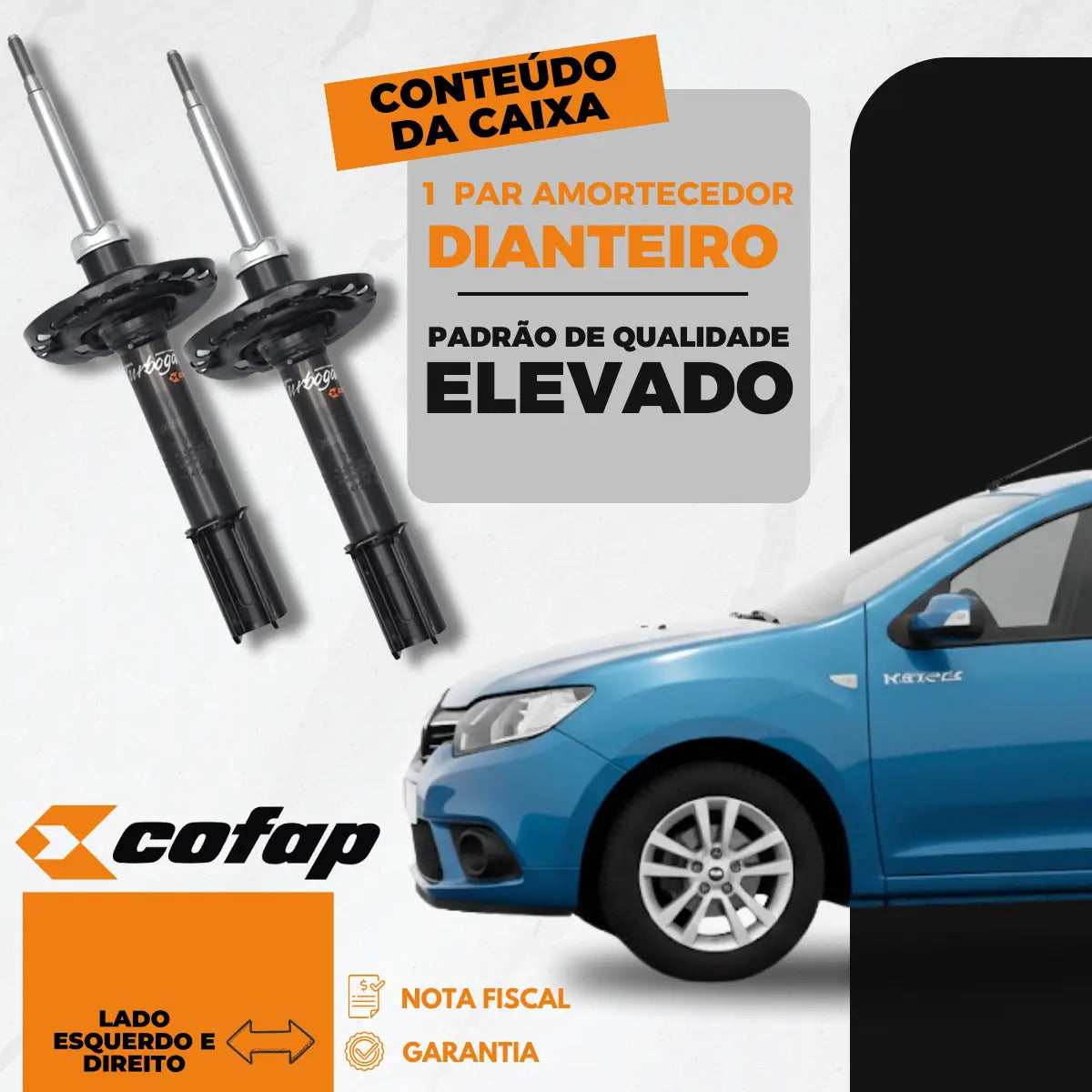 Par Amortecedor Dianteiro Logan Sandero 1.0 2014 A 20 Cofap