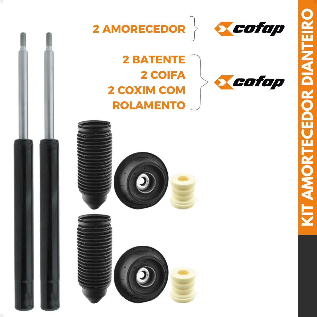 Kit 2 Amortecedor Dianteiro Cofap Gol Saveiro + Coxin Coifa