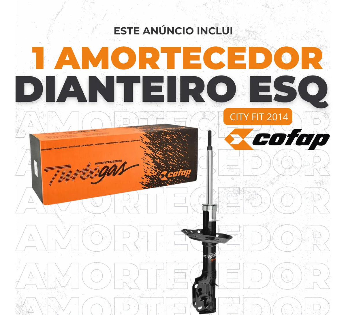 Amortecedor Dianteiro Esquerdo City Fit 2014 A 2022 Cofap