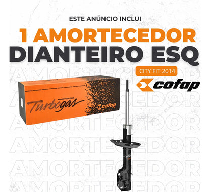 Amortecedor Dianteiro Esquerdo City Fit 2014 A 2022 Cofap
