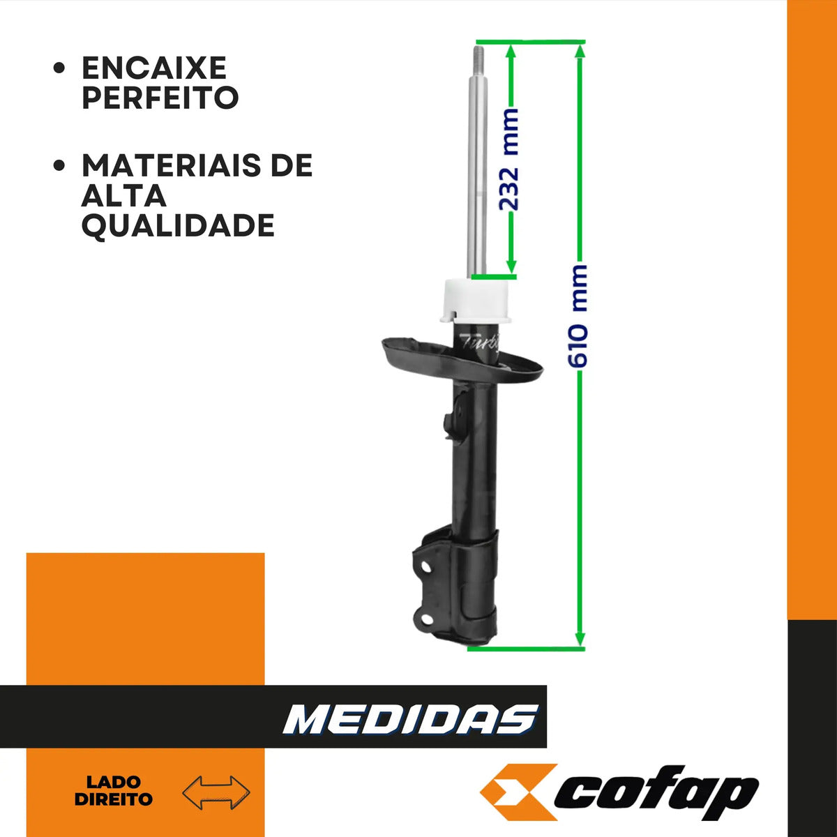 Amortecedor Dianteiro Direito Uno 10 - 16 Cofap Gp32827
