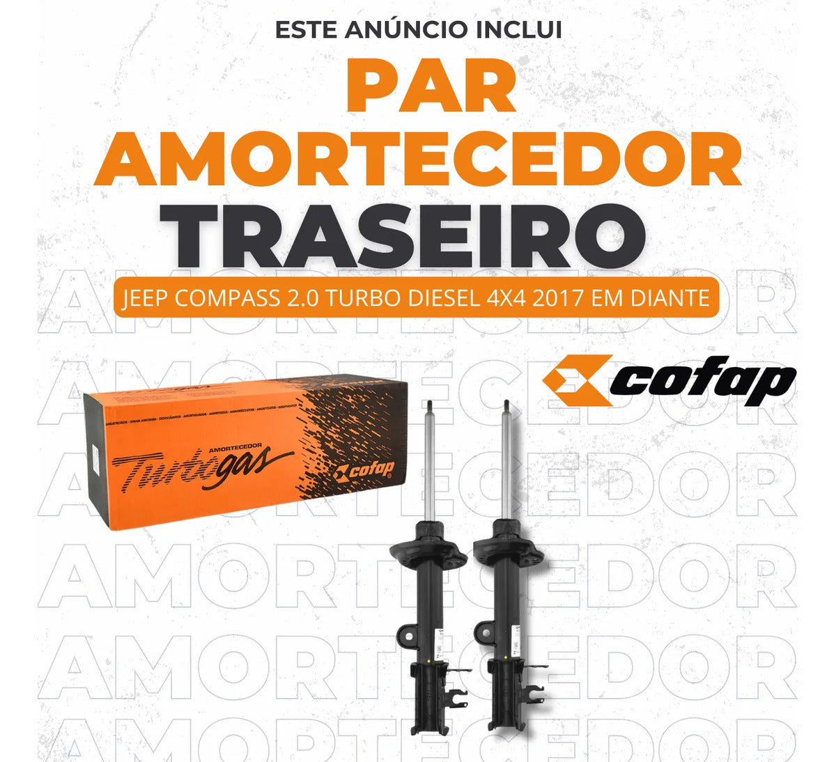 Par Amortecedor Traseiro  Compass 2.0 Diesel 17... Cofap