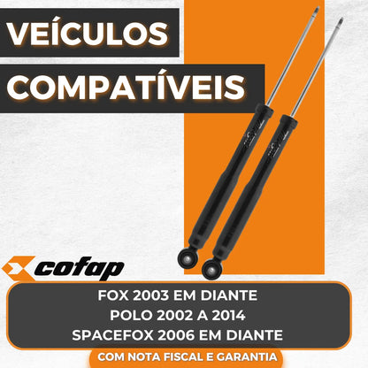 Par Amortecedor Traseiro Fox 03 Polo 02/14 Spacefox 06 Cofap
