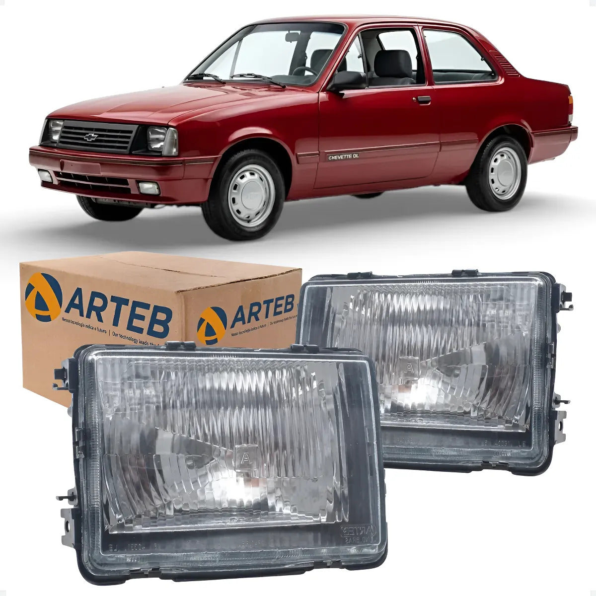 Farol Vidro Chevette 1983 A 1987 Marajo Chevy 500 Arteb