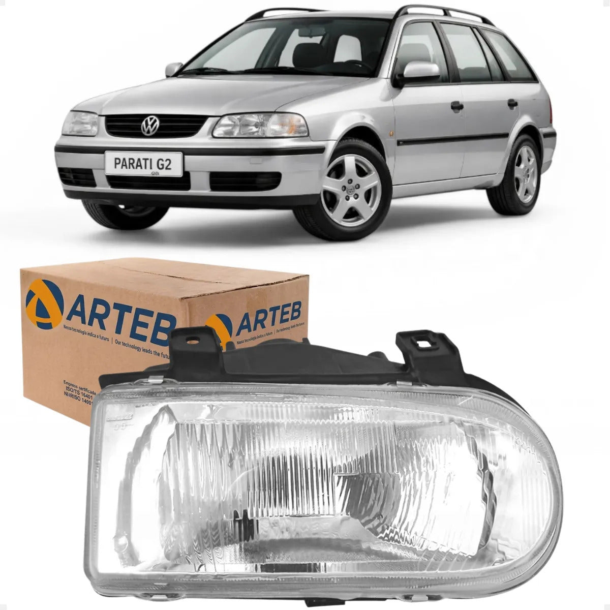 Farol Gol G2 Saveir Parati 1994 A 2005 Máscar Cromada Arteb