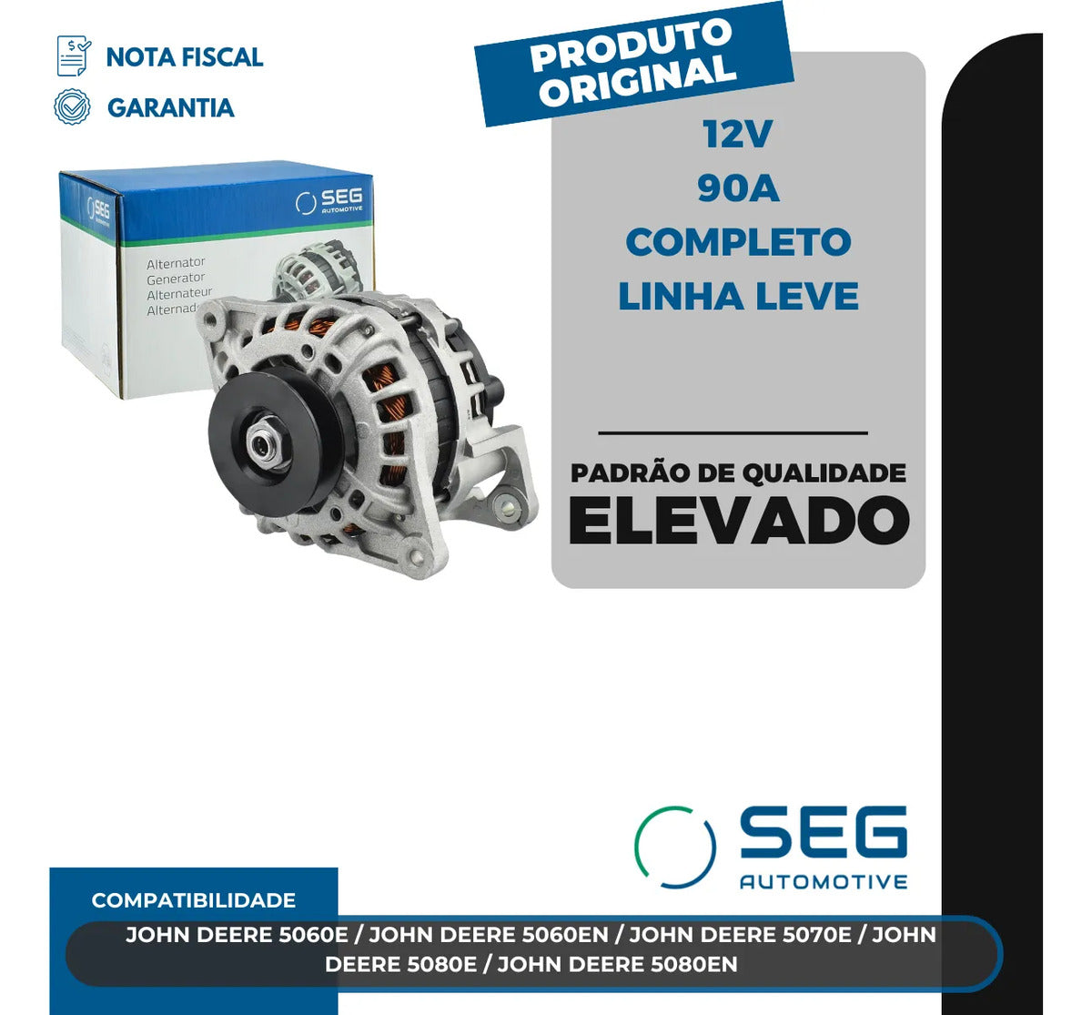 Alternador John Deere 5060e 5070e 12v 90a Completo