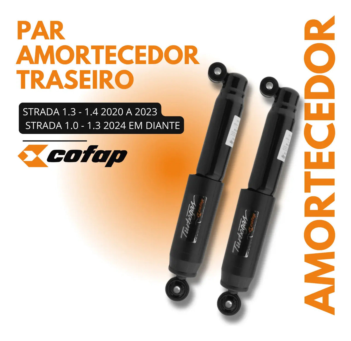 Par Amortecedor Traseiro Strada 1.0 Turbo 1.3 1.4 Flex Cofap