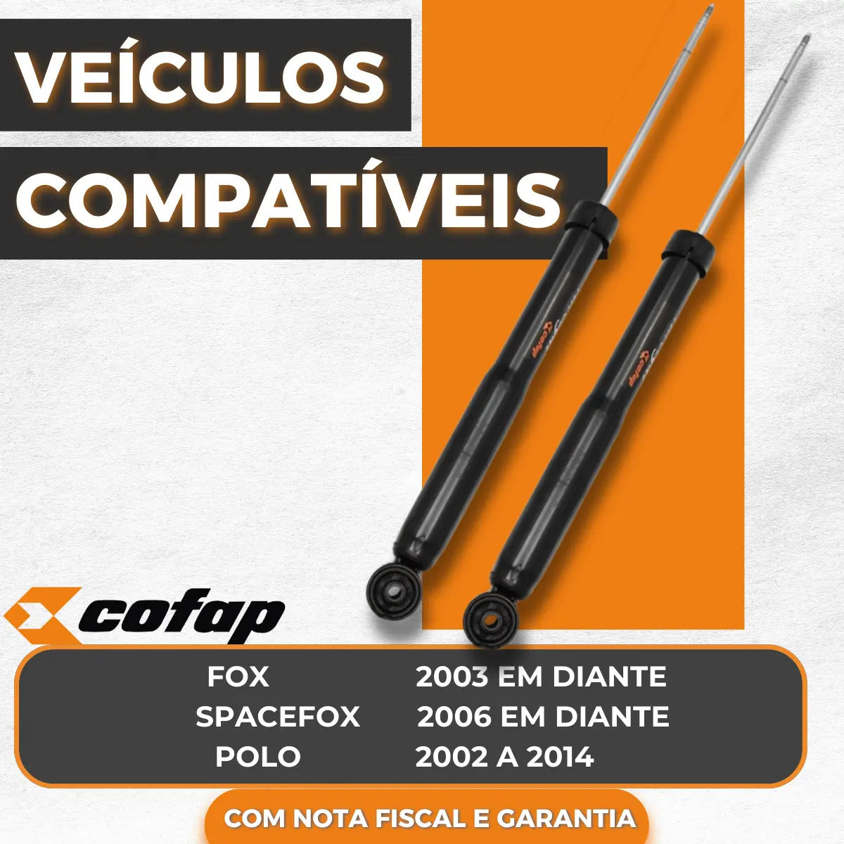Par Amortecedor Traseiro Original Cofap Polo 2002 A 2014