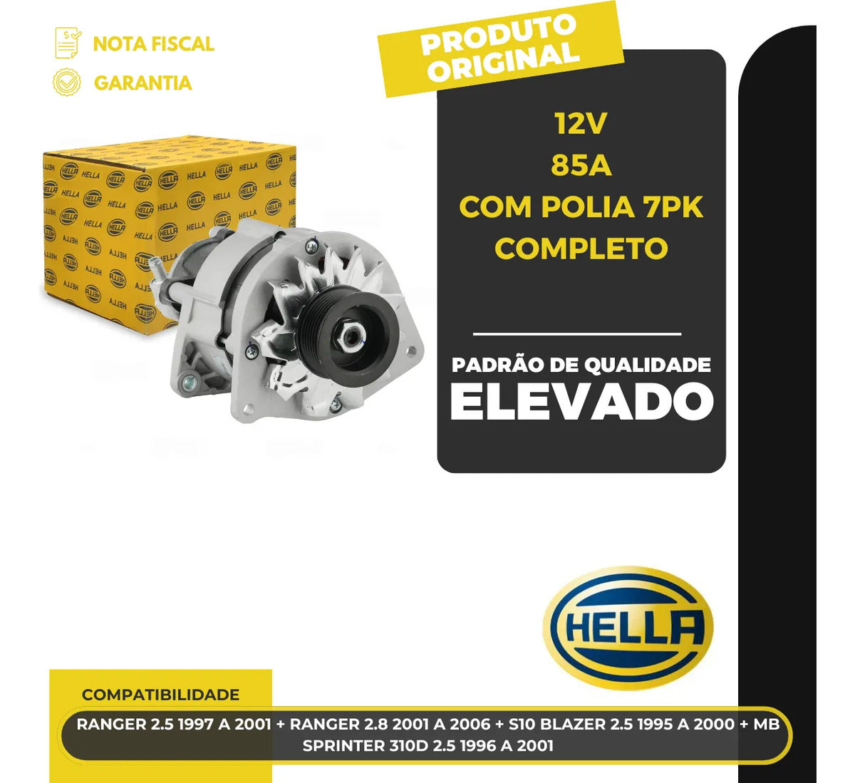 Alternador Ranger S10 Blazer Sprinter 2.5 2.8 1995 A 2006
