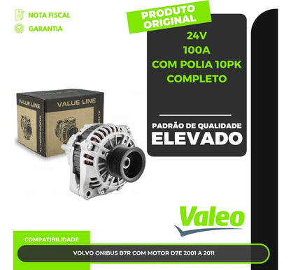 Alternador 24v 100a 30036vlp Volvo 2017 2018 24v 100a 10pk