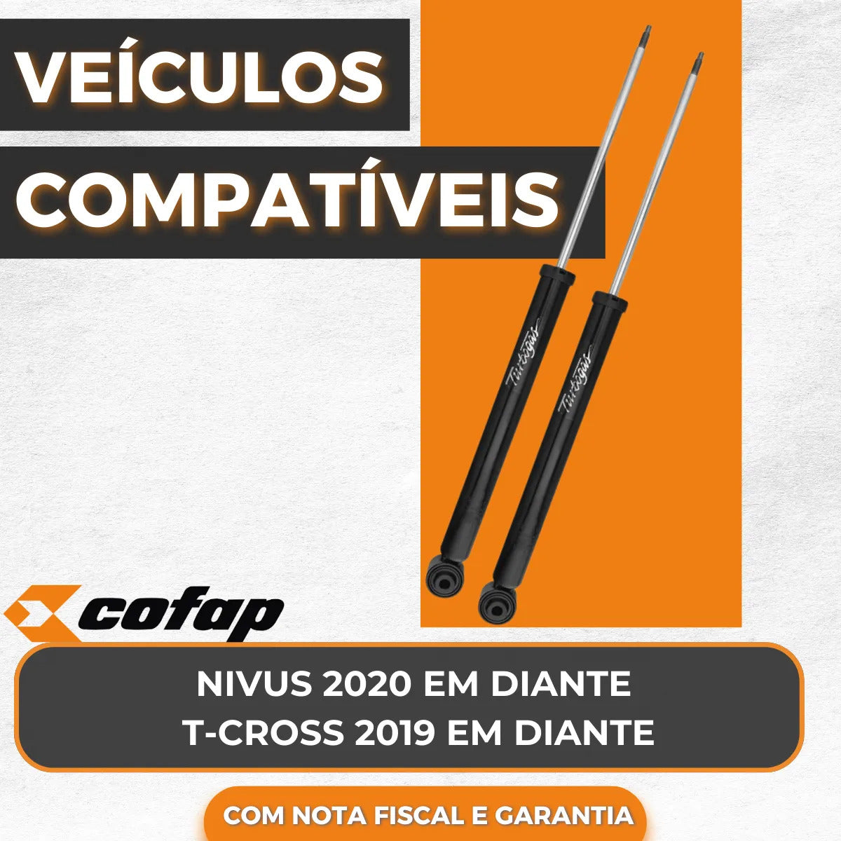Par Amortecedor Traseiro Gás Nivus T-cross 2019 A 2025 Cofap