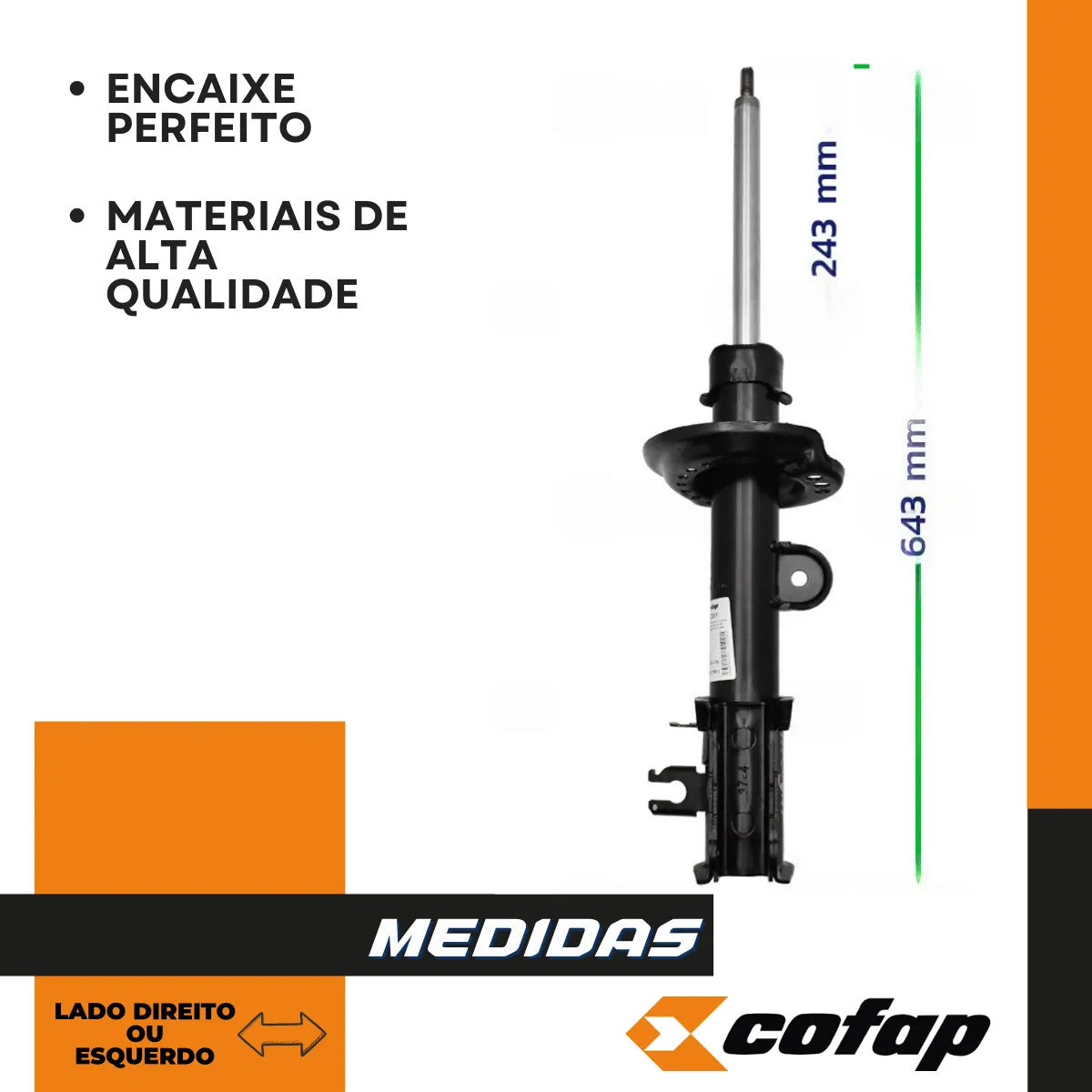 Amortecedor Dianteiro Direito Toro 1.8 4x2 Cofap Turbogas