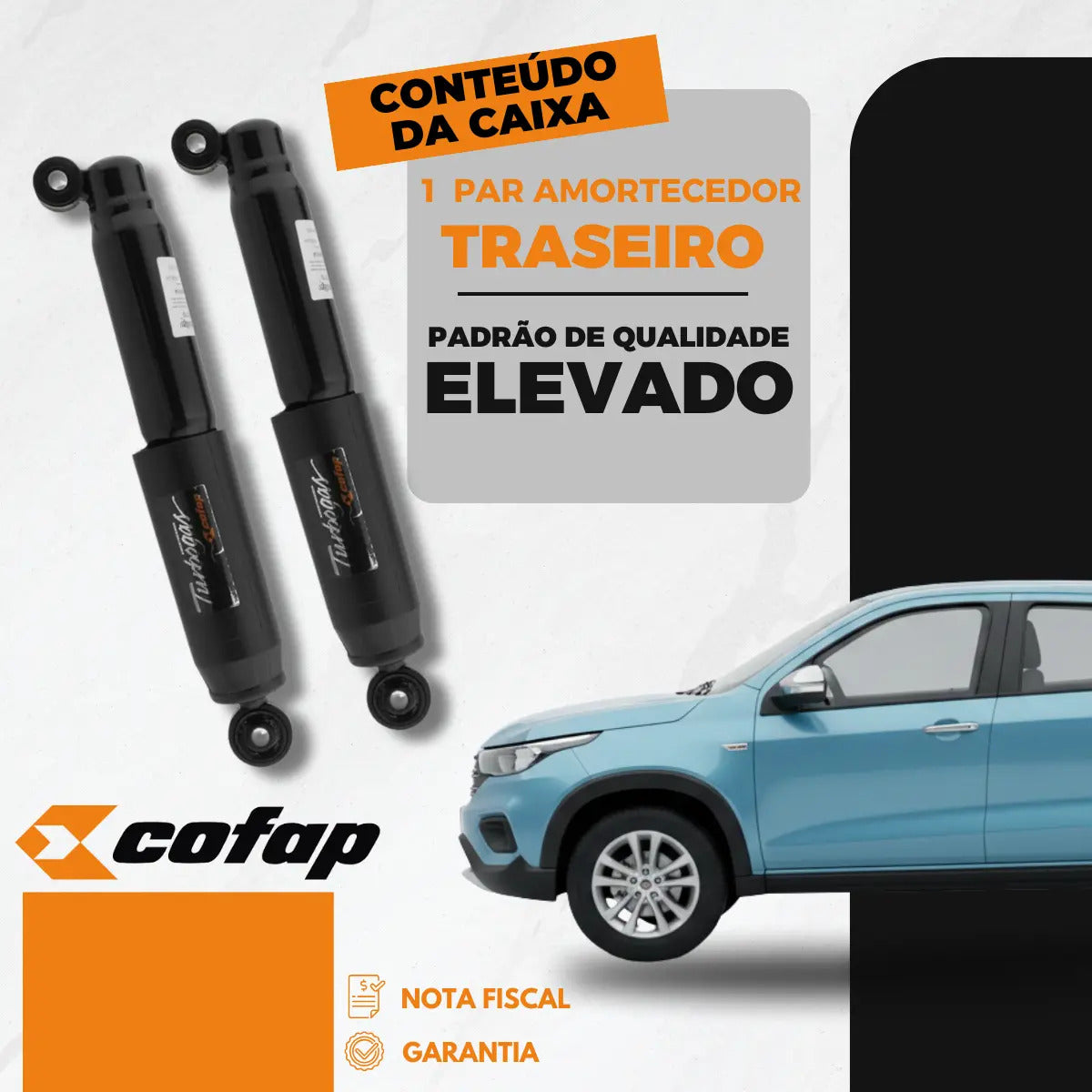 Par Amortecedor Traseiro Strada 1.0 Turbo 1.3 1.4 Flex Cofap
