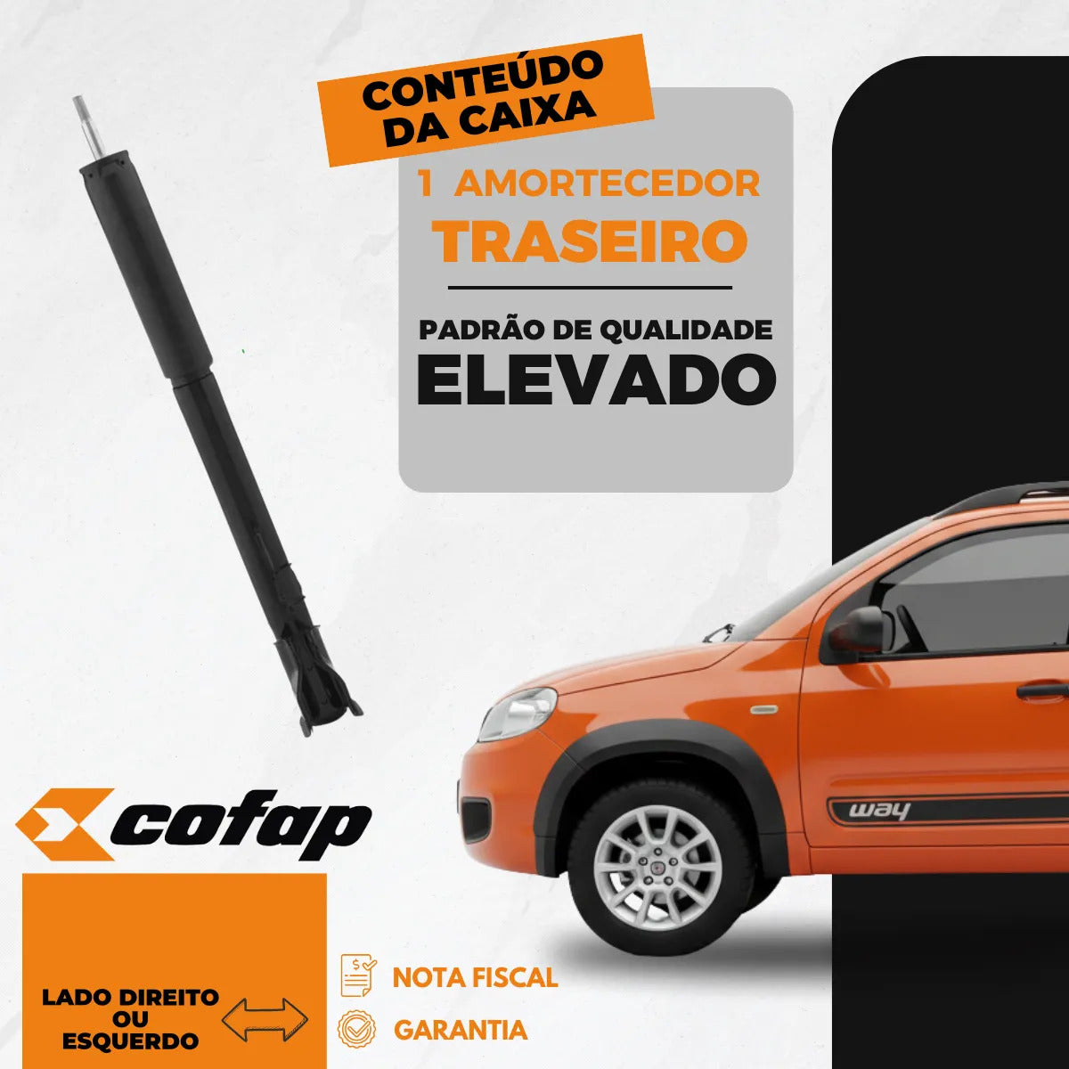Amortecedor Traseiro  Uno Way 2008 A 2013 - Cofap