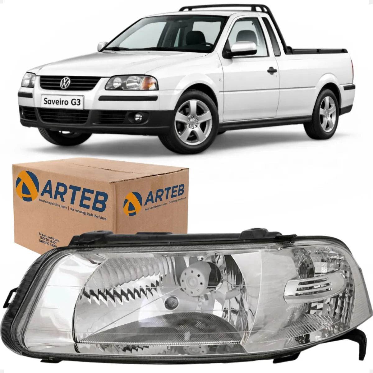 Farol Vw Gol Parati Saveiro G3 2000 A 2005 Foco Simple Arteb
