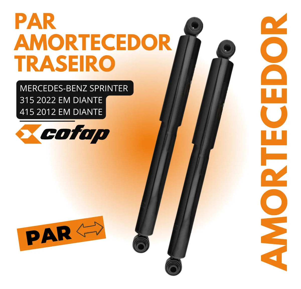 Par Amortecedor Traseiro Mercedes Sprinter 415 2012/.. Cofap